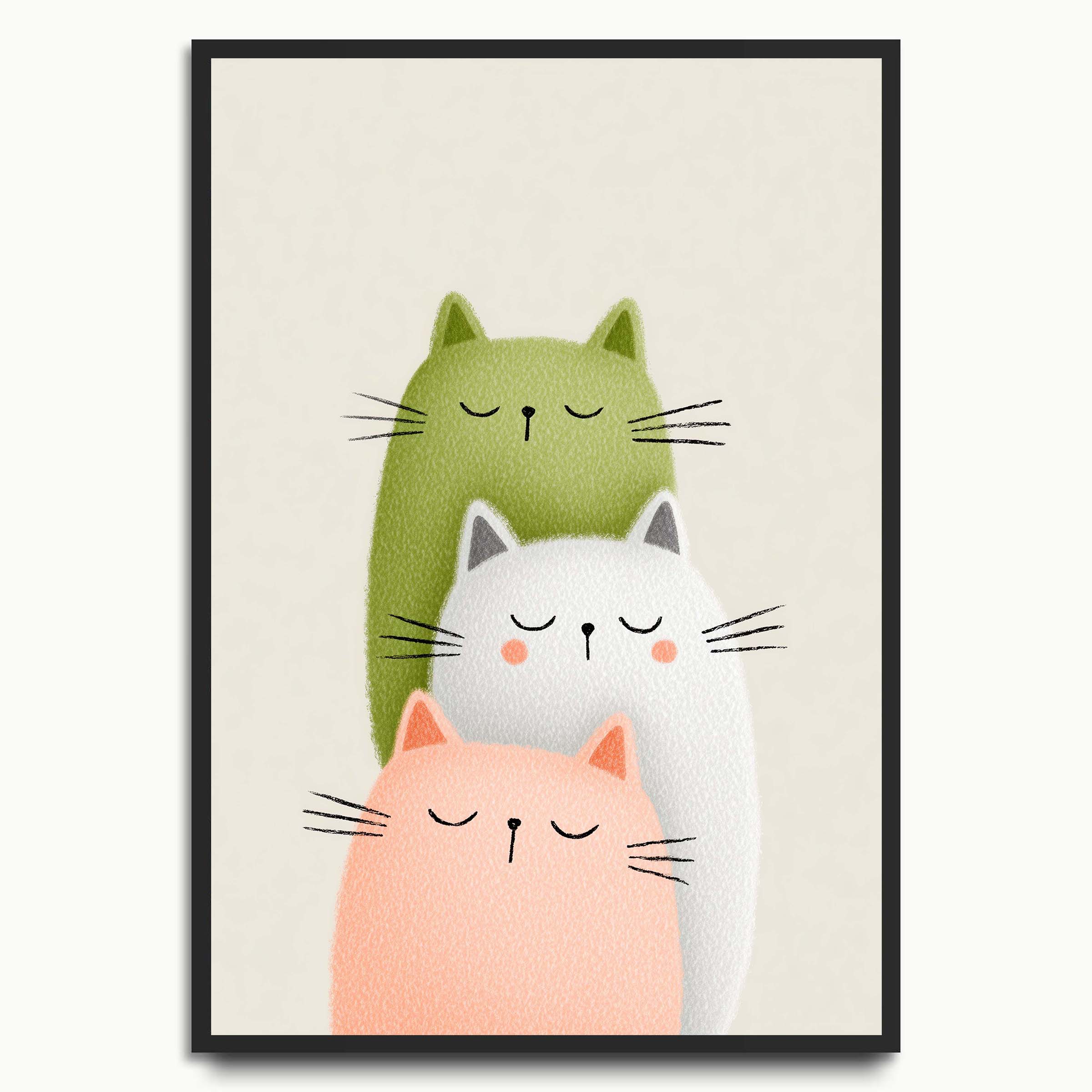 Stacked Cats Illustration