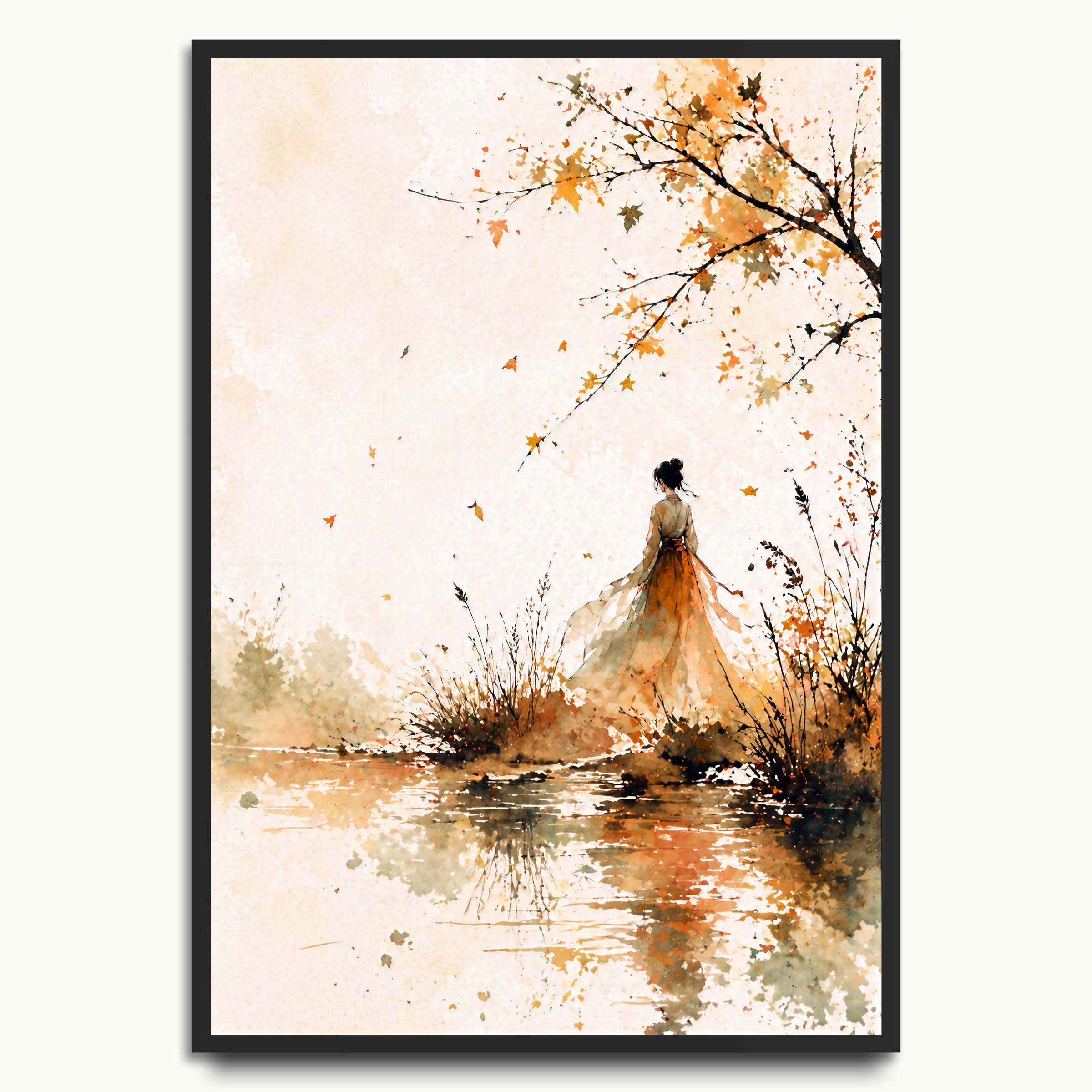 Autumn Lakeside Figure