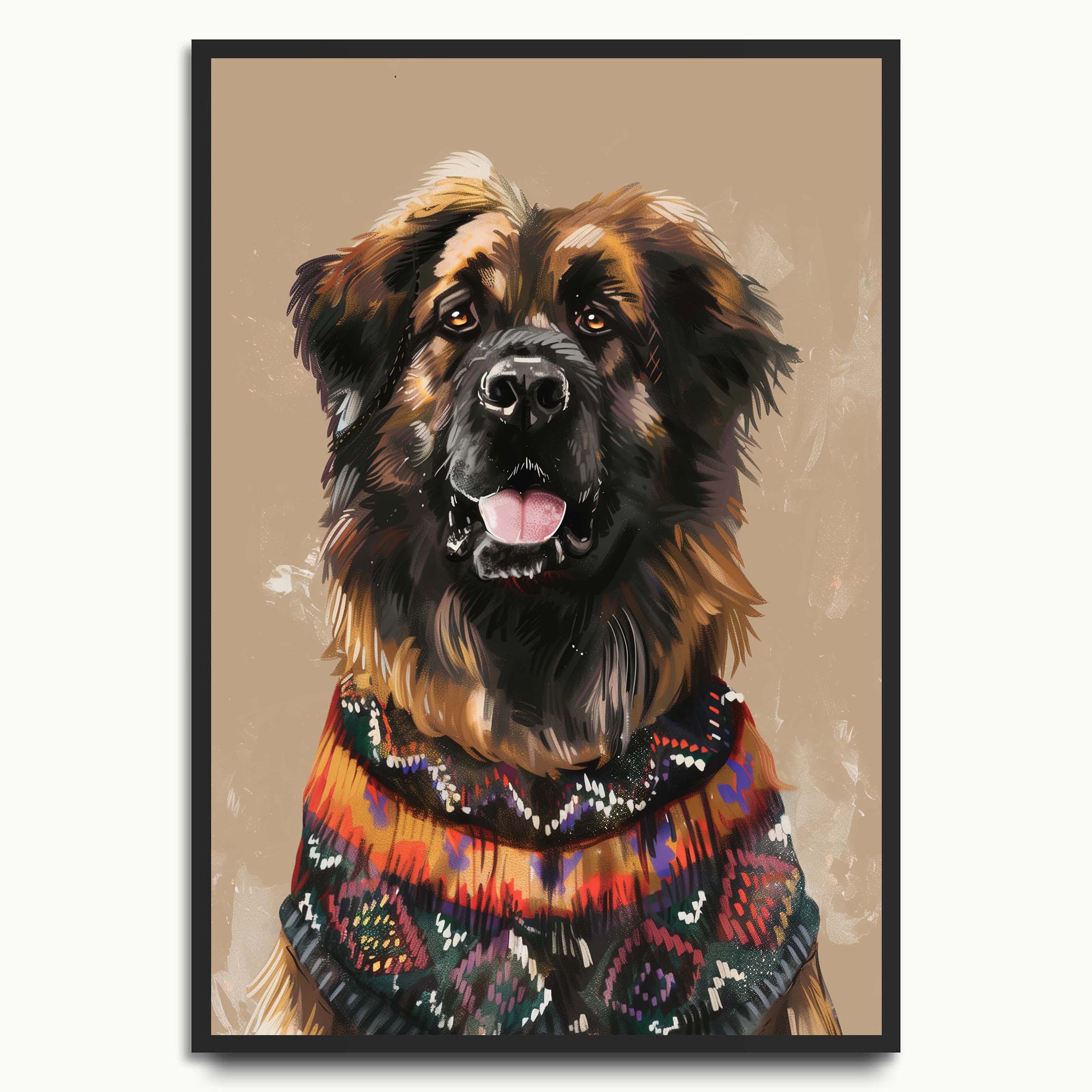 Cute Pup in Patterned Sweater