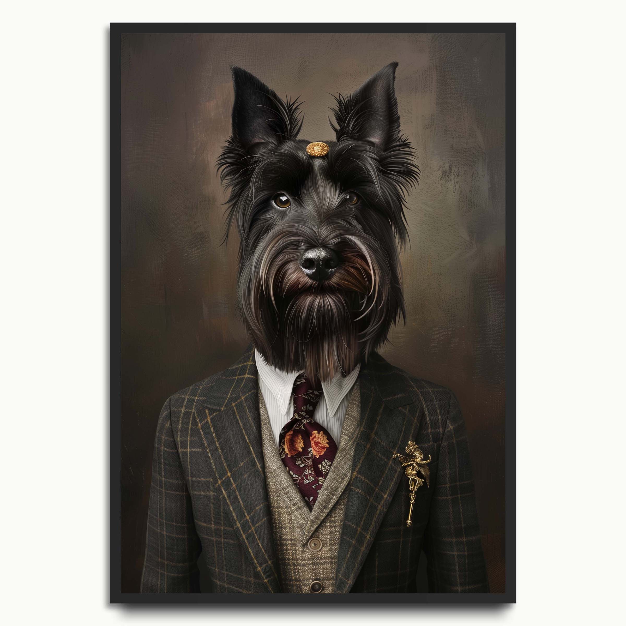 Regal Terrier in Tweed Suit