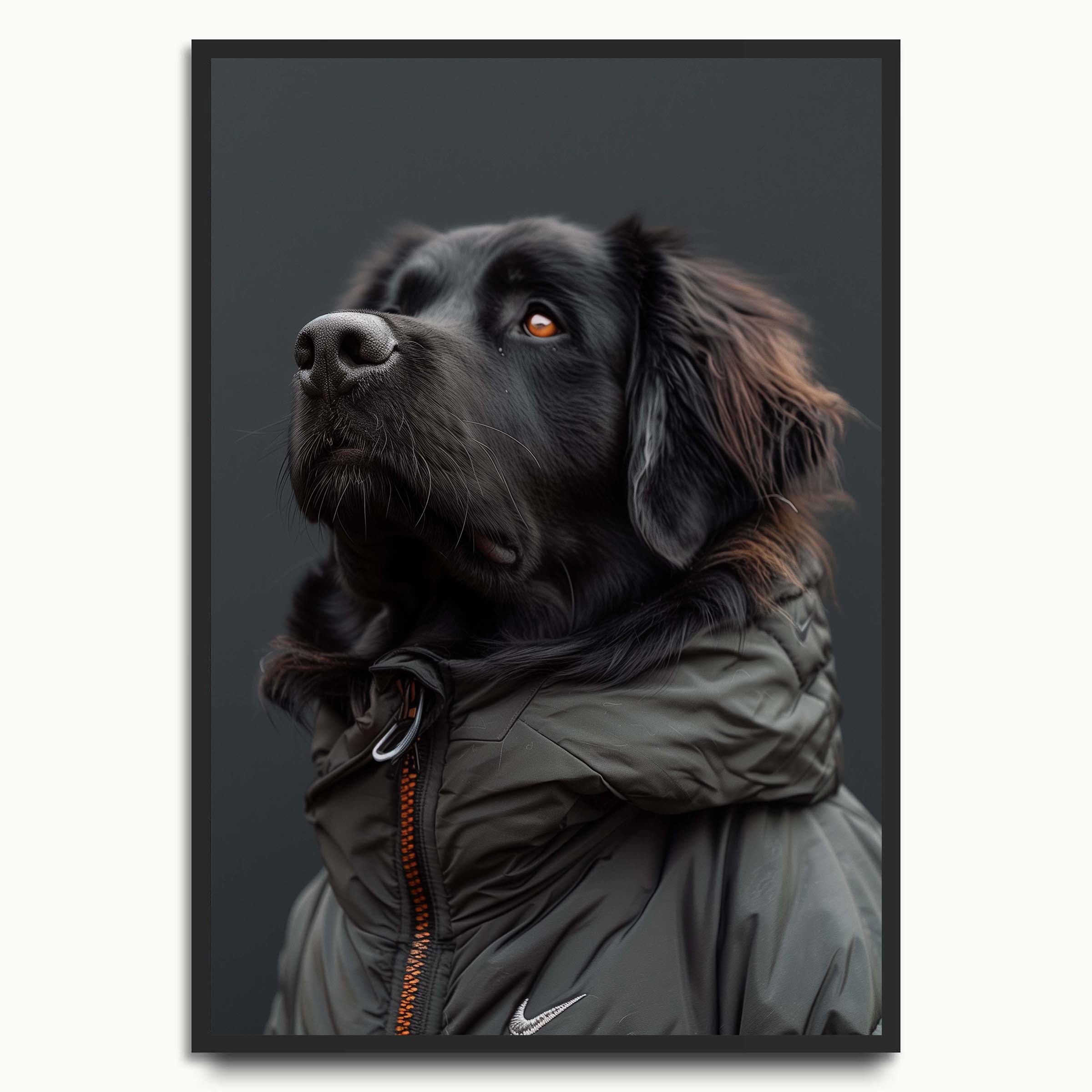 Midnight Retriever in Puffer Coat