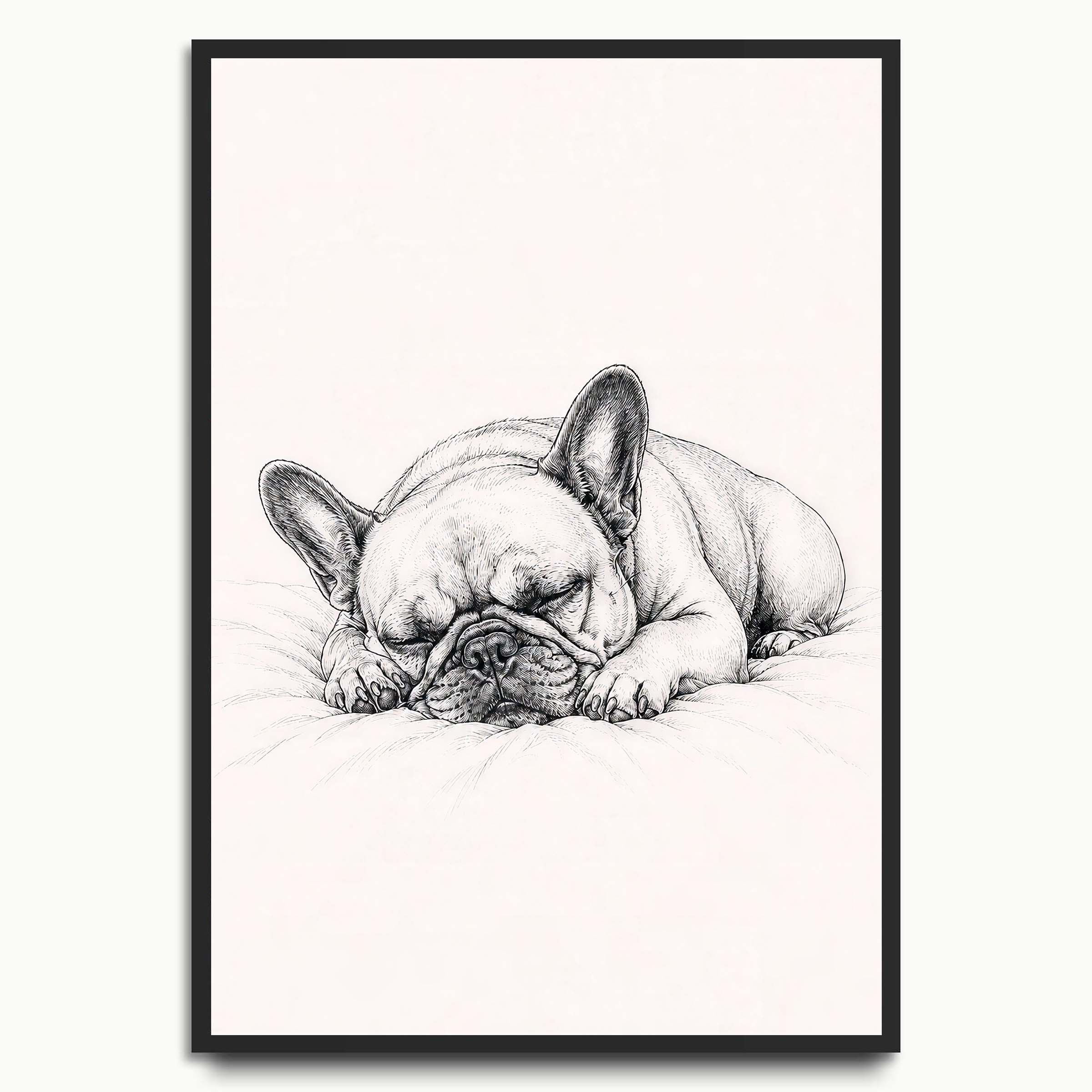 Sleeping Frenchie Sketch