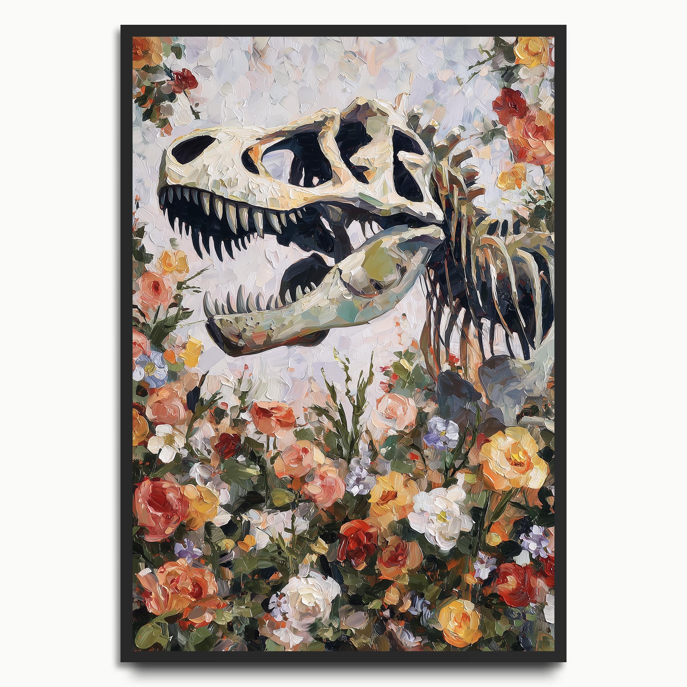 Floral T-Rex Skull