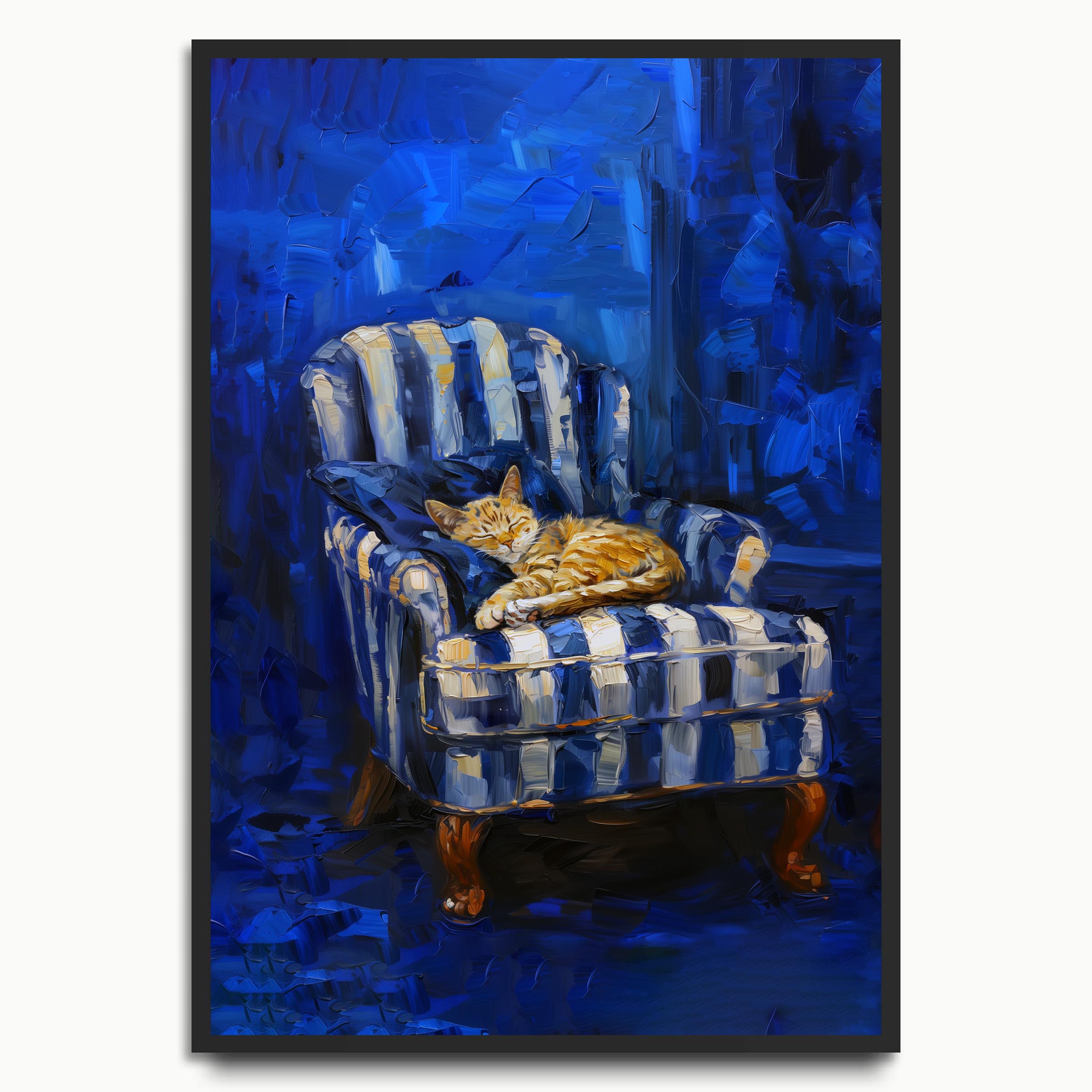 Cosy Blue Cat Armchair