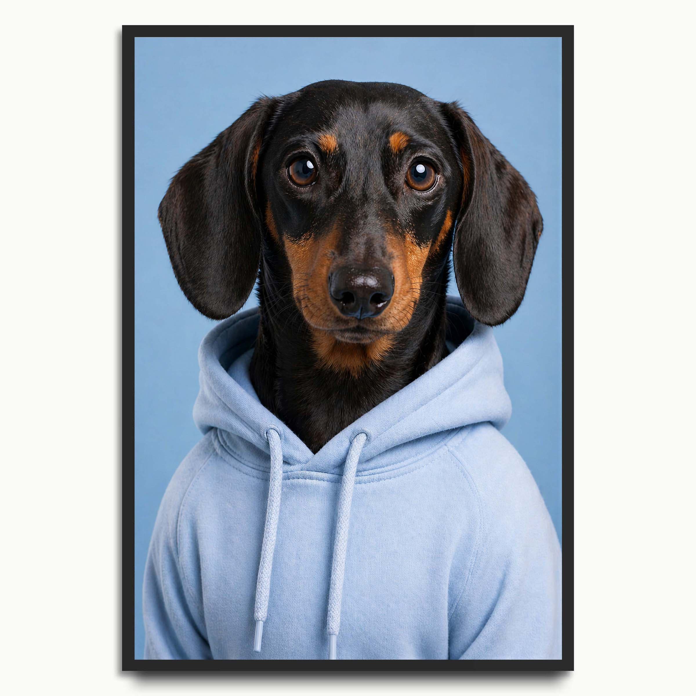 Dachshund Hoodie Portrait dog art prints