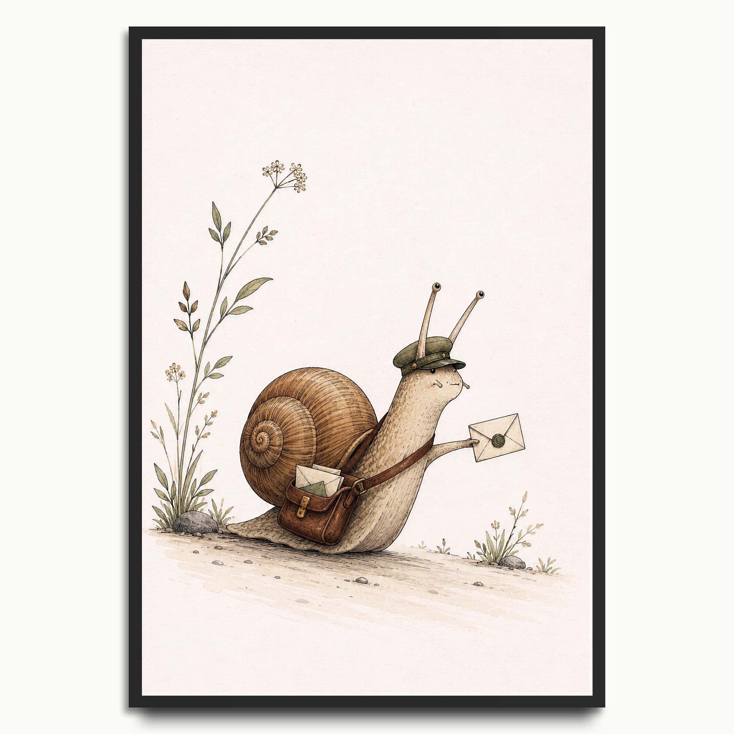 Slow Garden Snail animal art prints