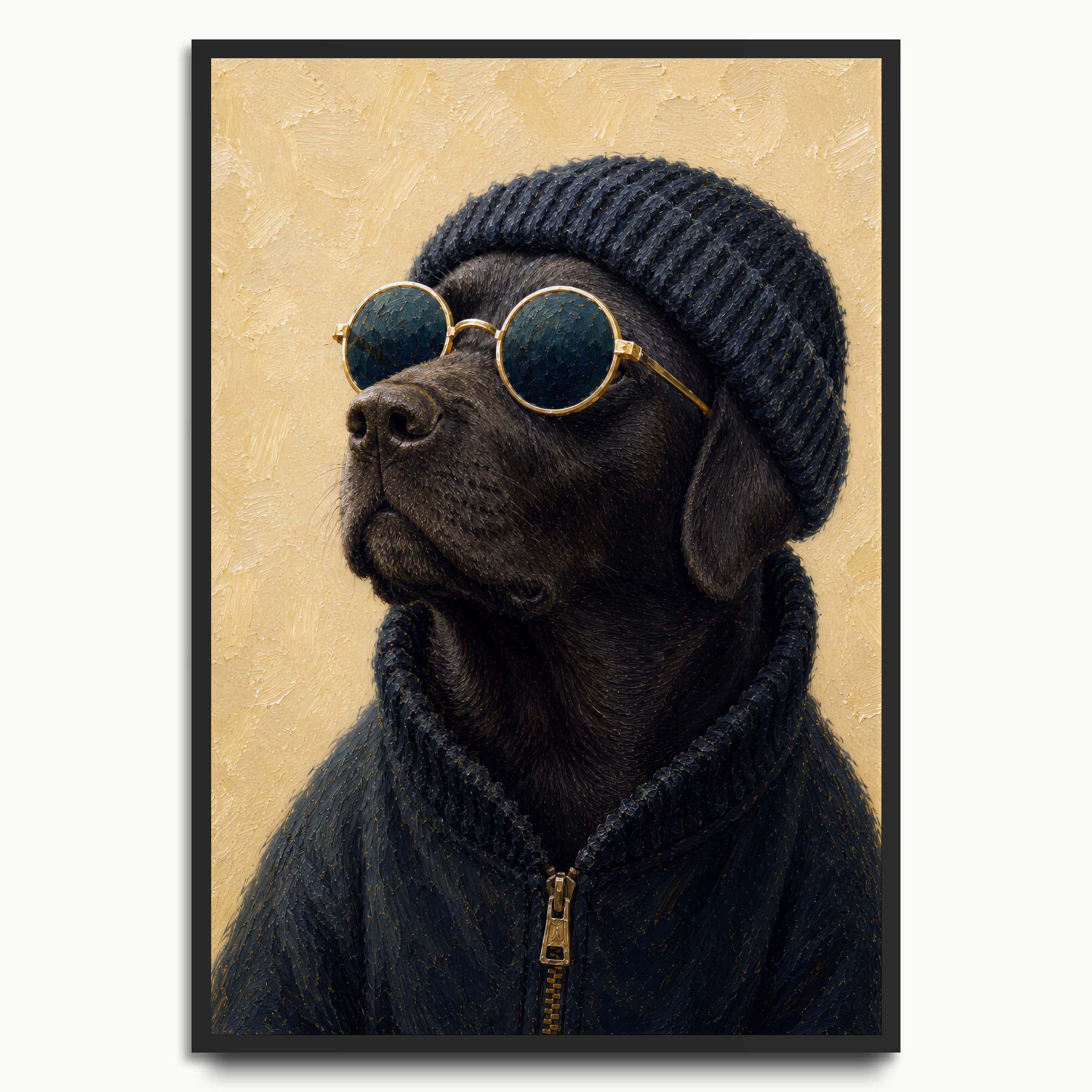 Black Pup Shades dog art prints