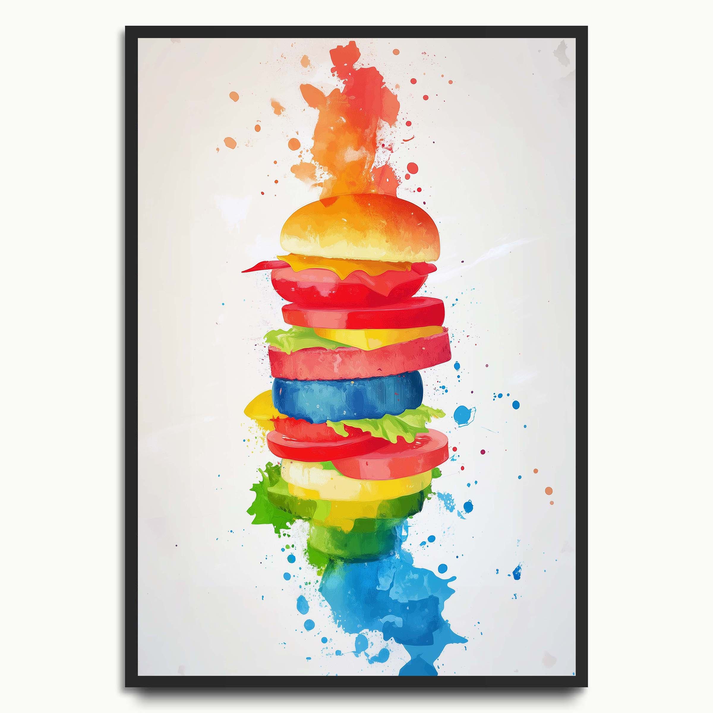 Rainbow Burger food & drink prints