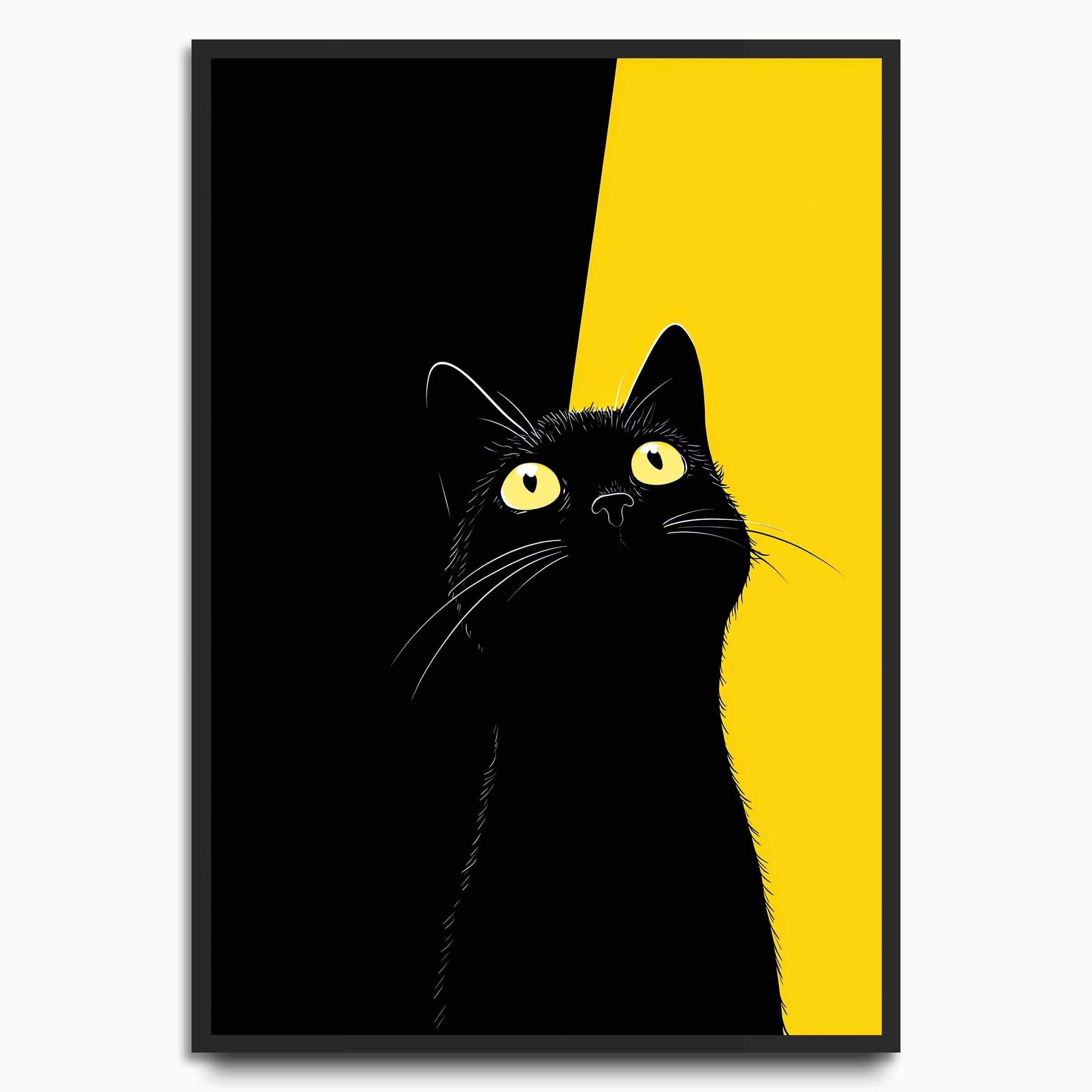 Yellow Gaze Cat cat art prints