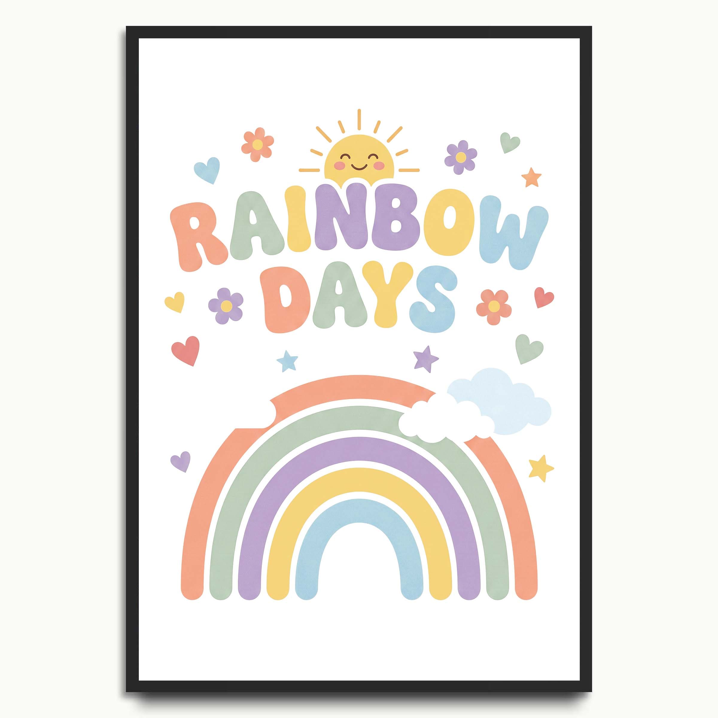Rainbow Days typography prints