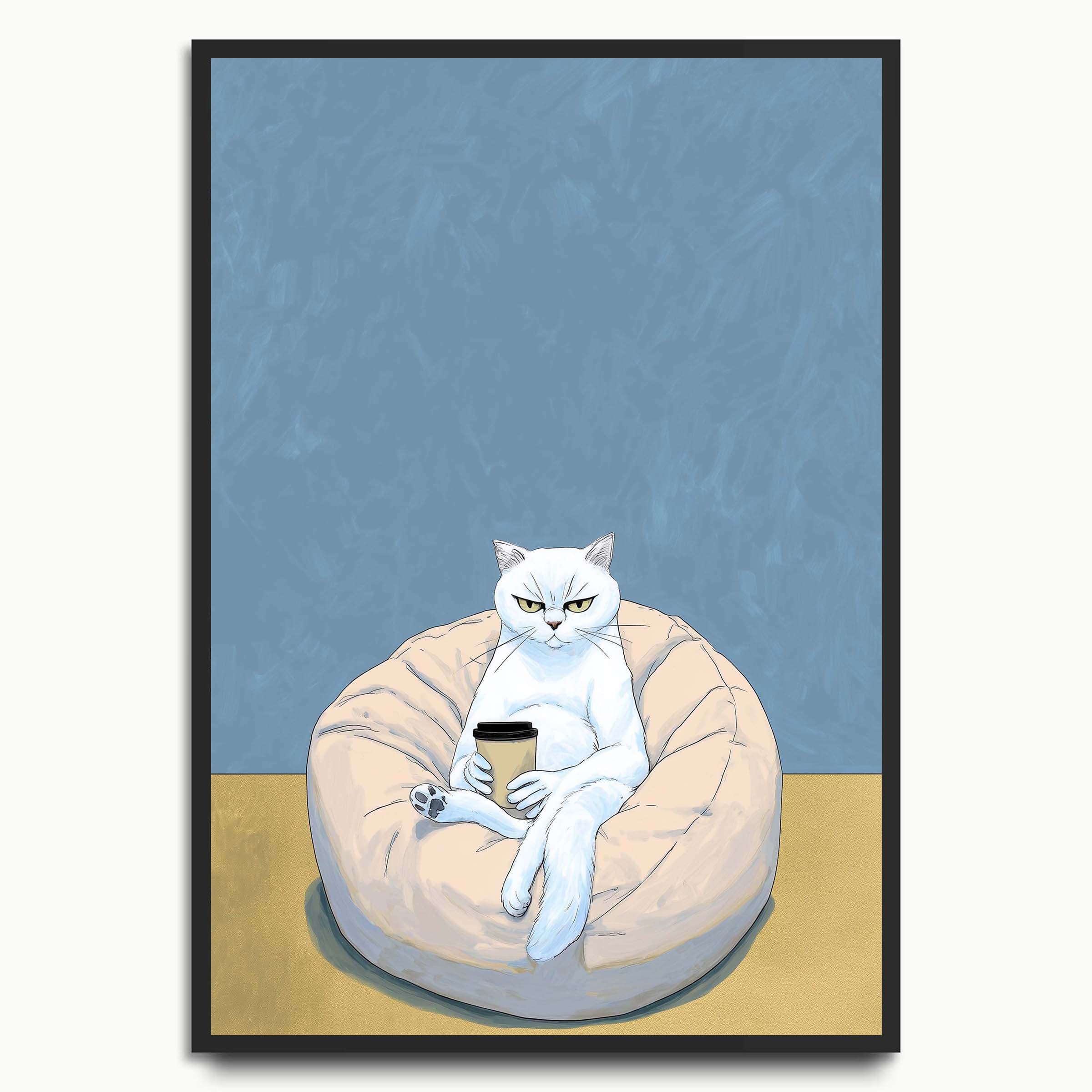 Grumpy Morning Cat cat art prints