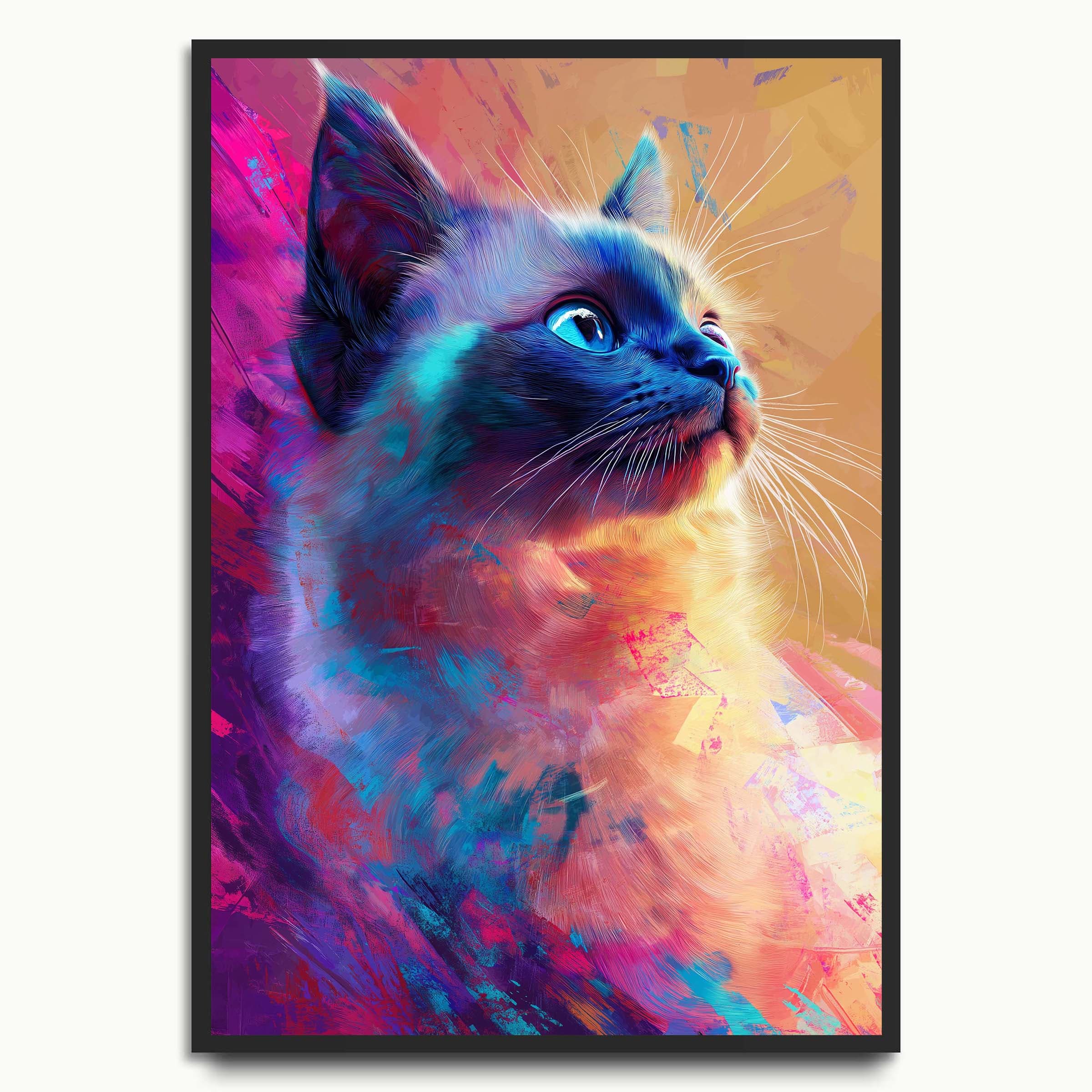 Vibrant Cat Portrait cat art prints