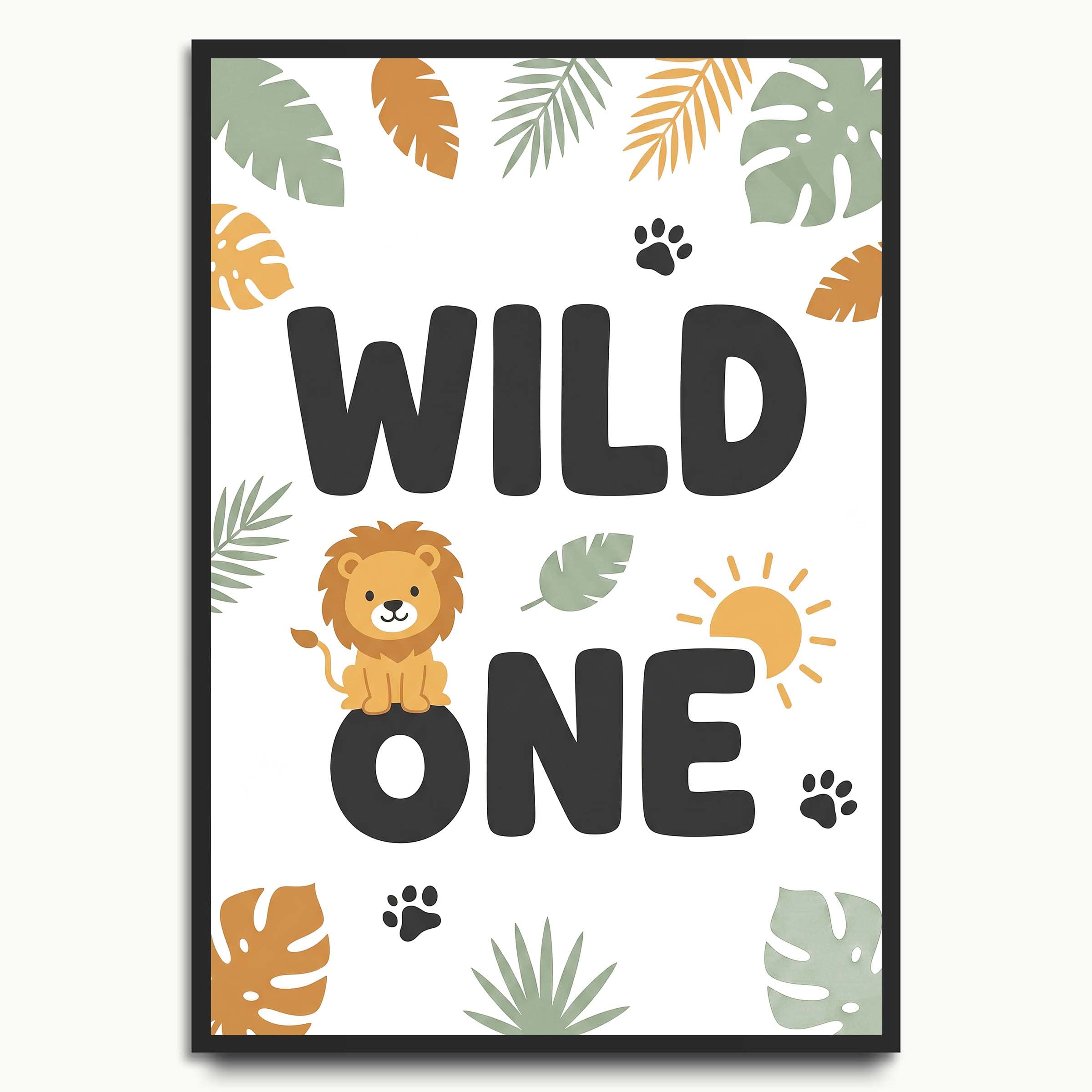 Wild One Safari typography prints