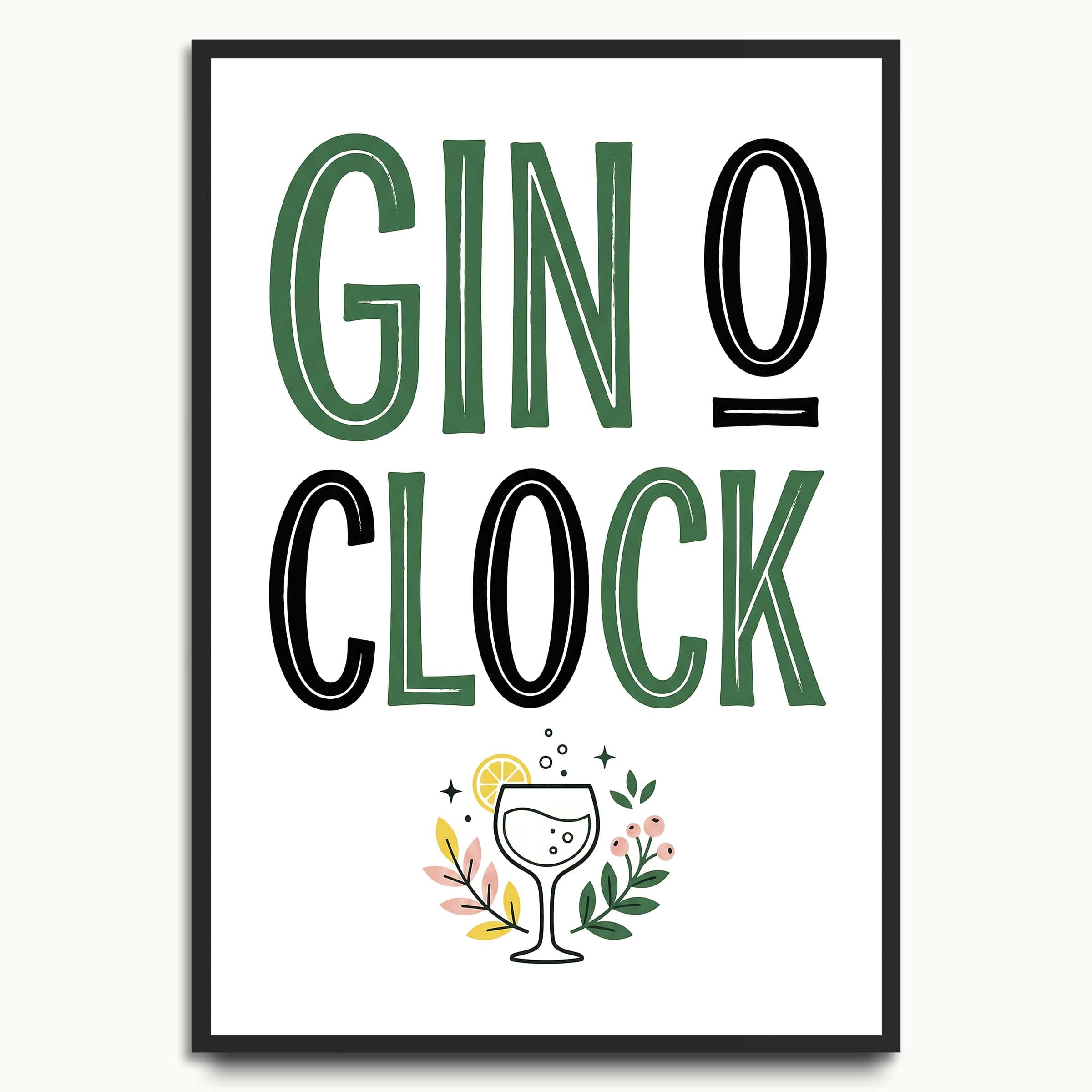 Gin O Clock typography prints