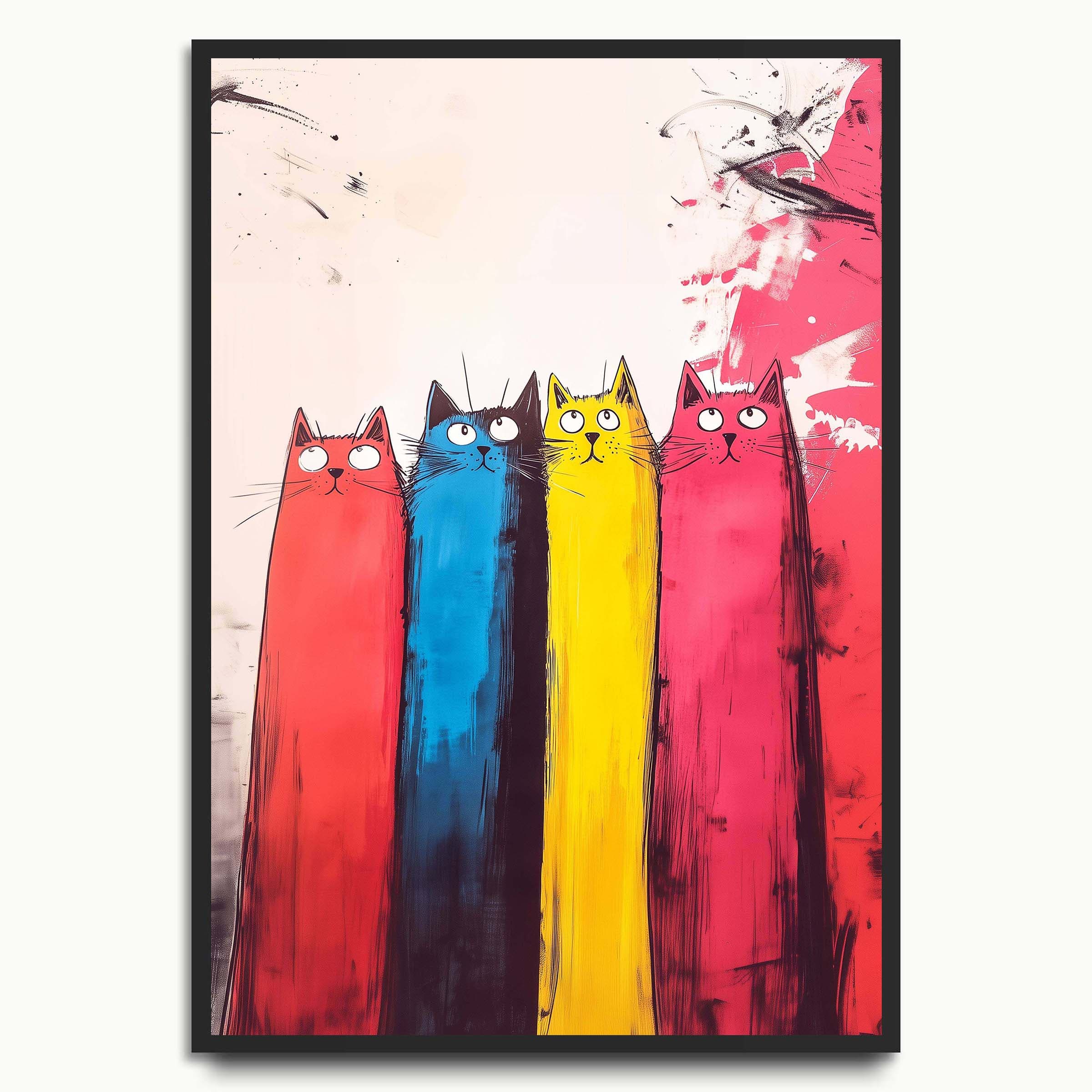Colourful Cats cat art prints