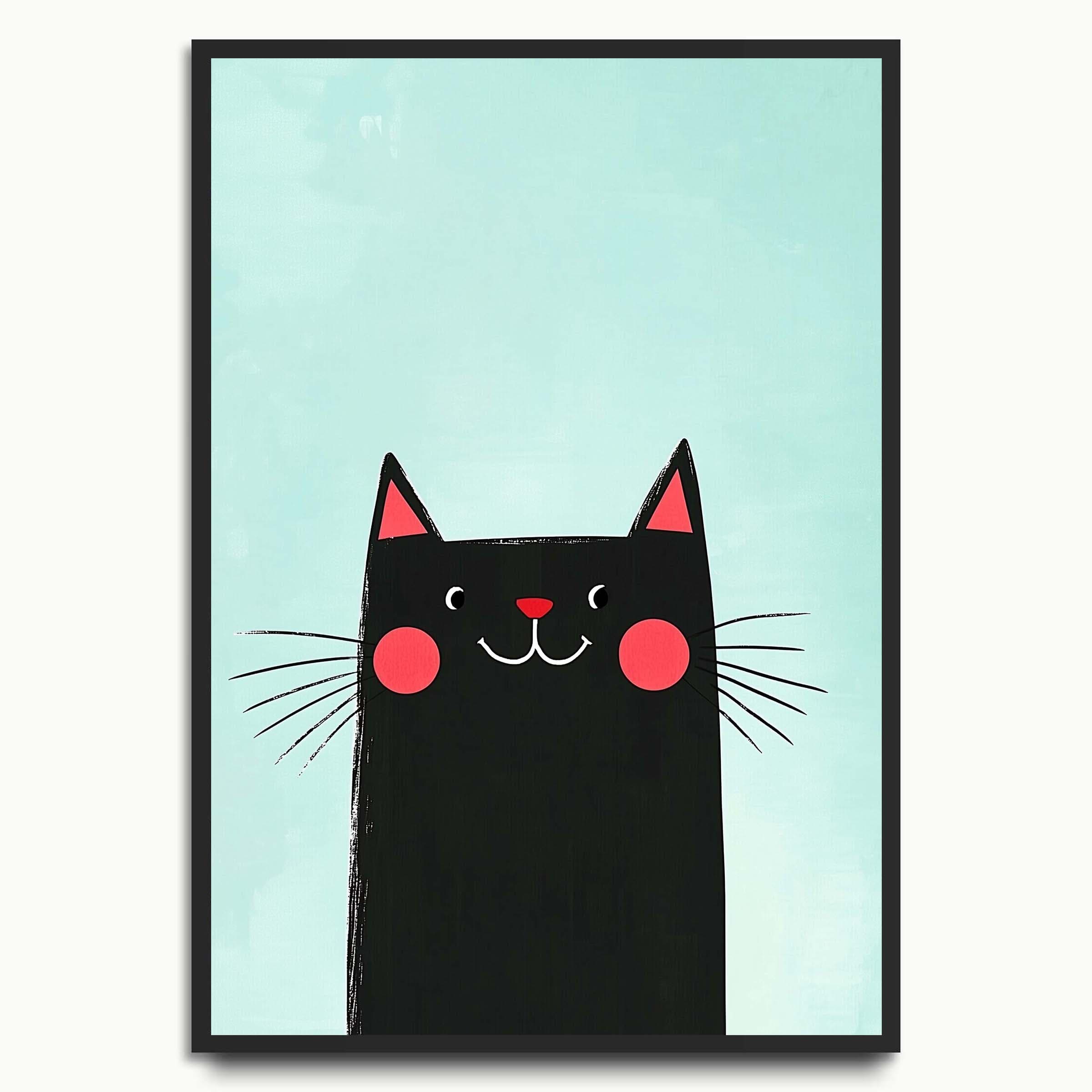 Happy Whiskers cat art prints