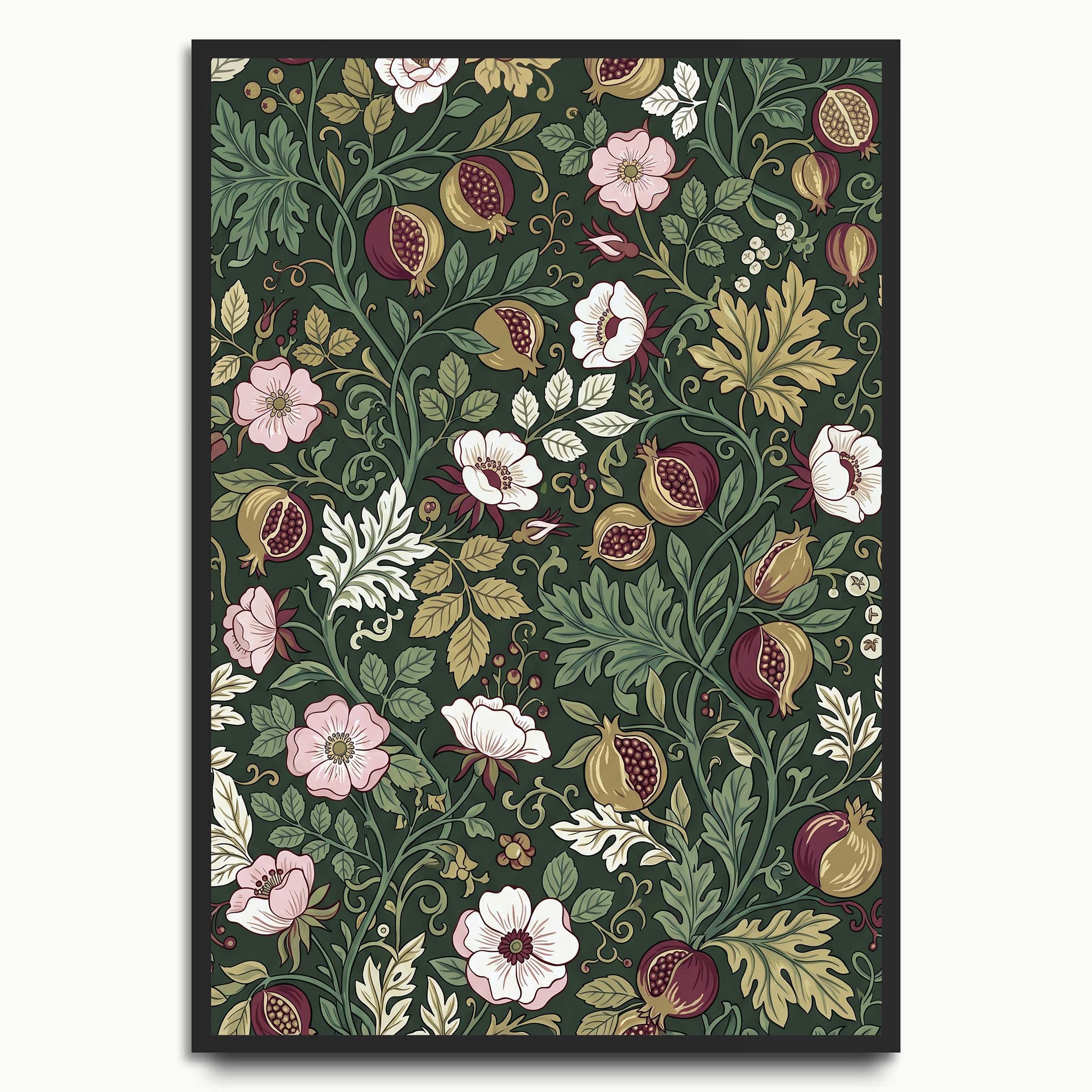 Midnight Pomegranate Garden botanical & flower prints