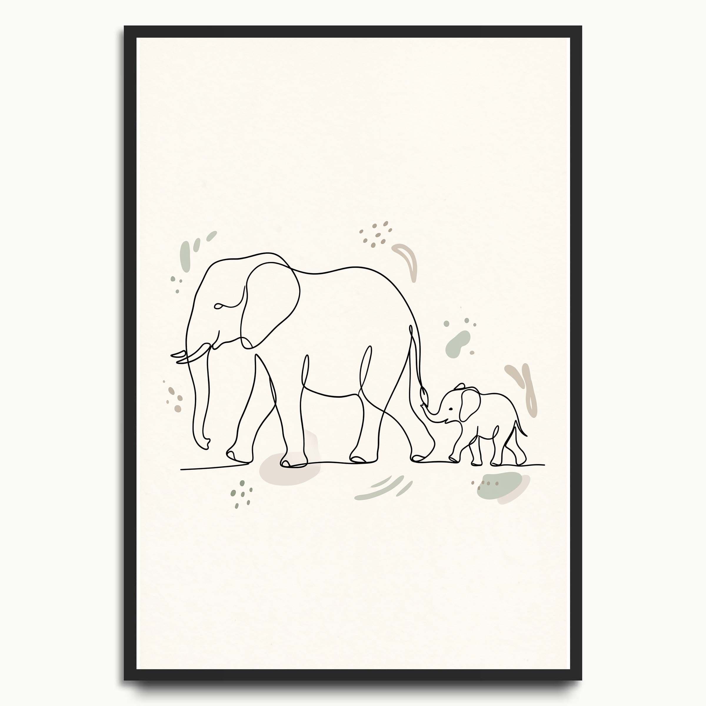 Elephant Family animal art prints