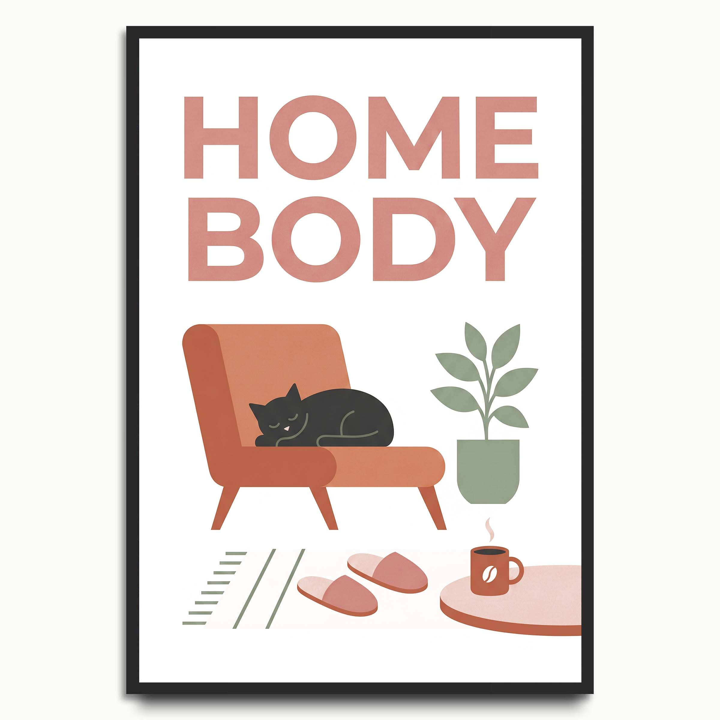 Homebody Cat typography prints