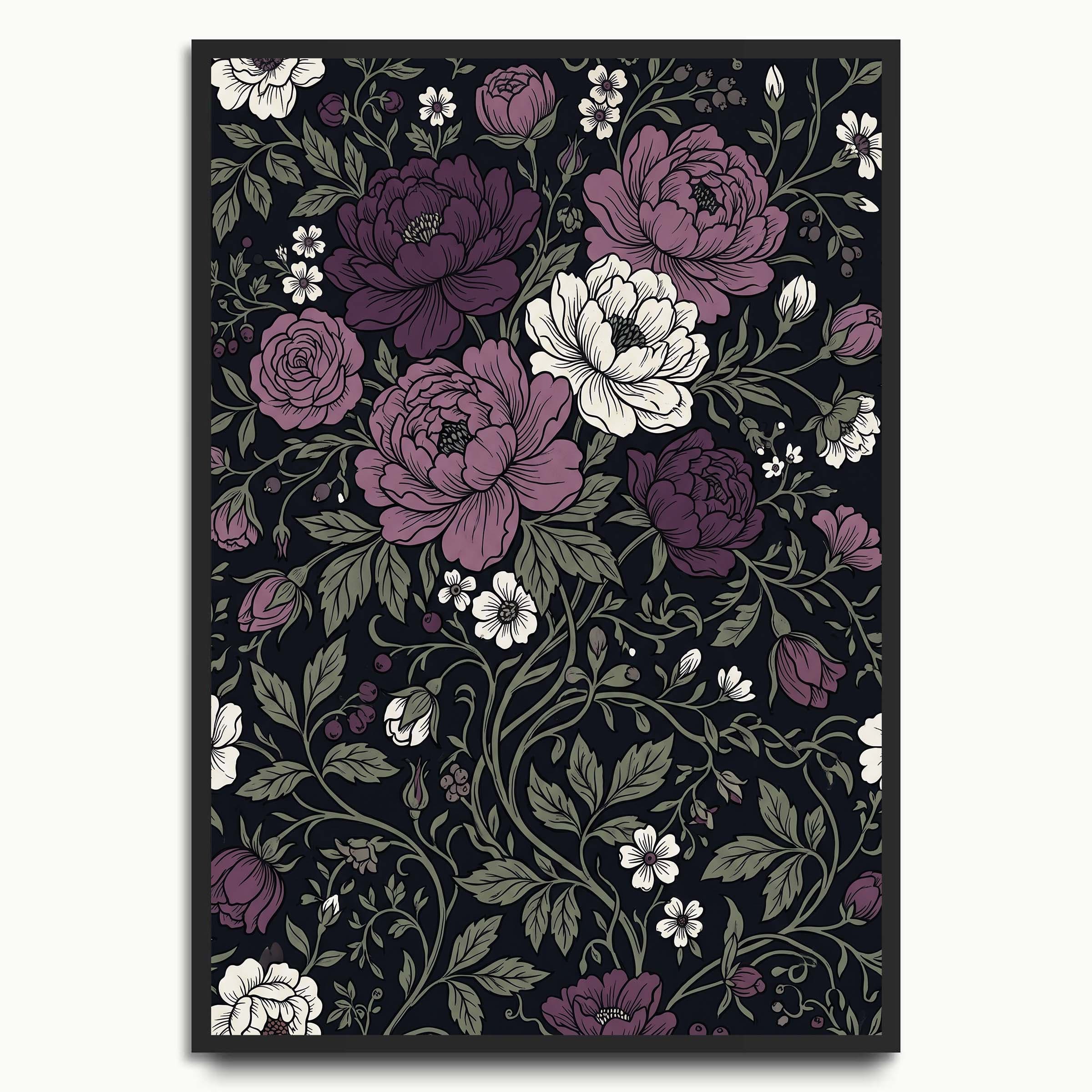 Midnight Rose Garden botanical & flower prints