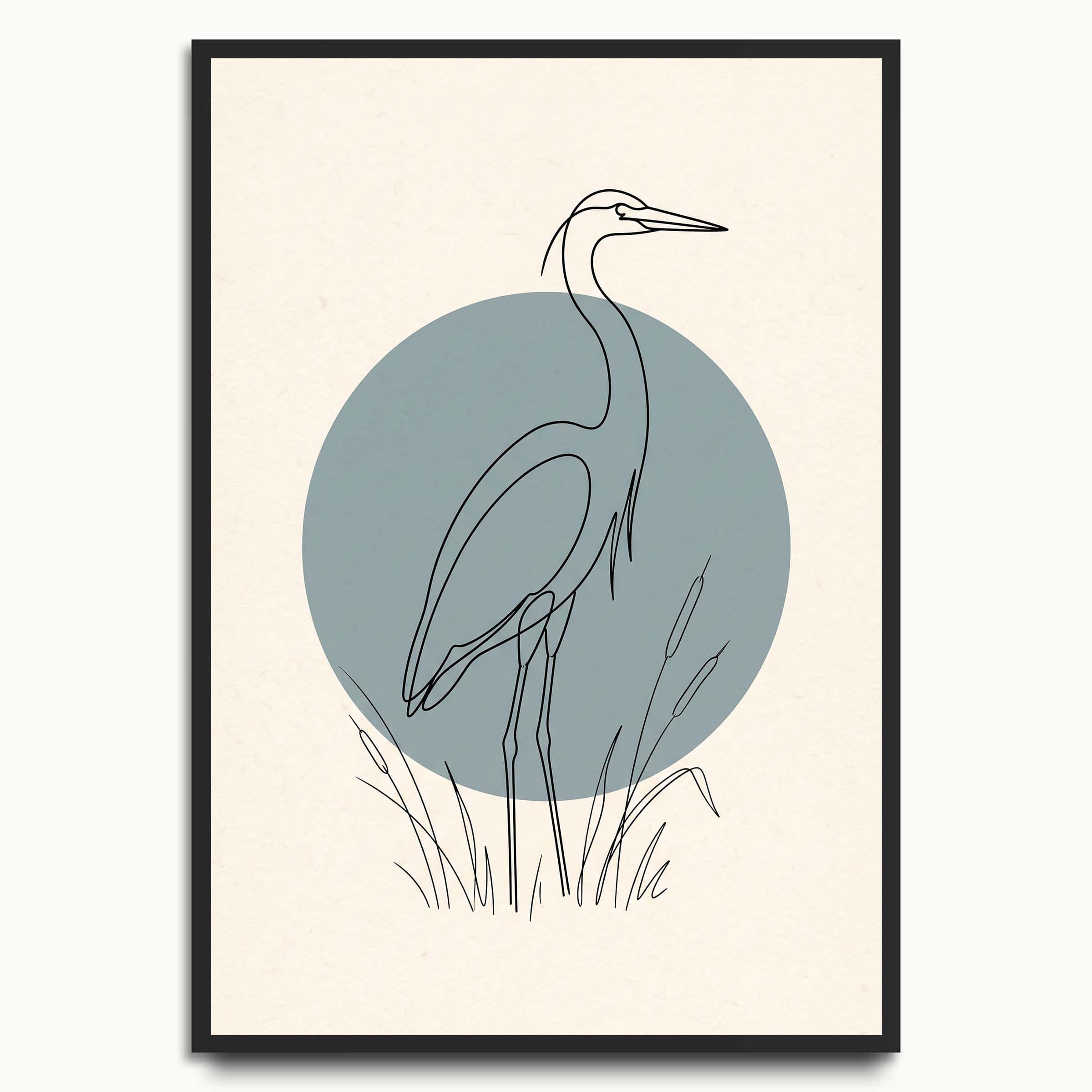 Quiet Heron animal art prints