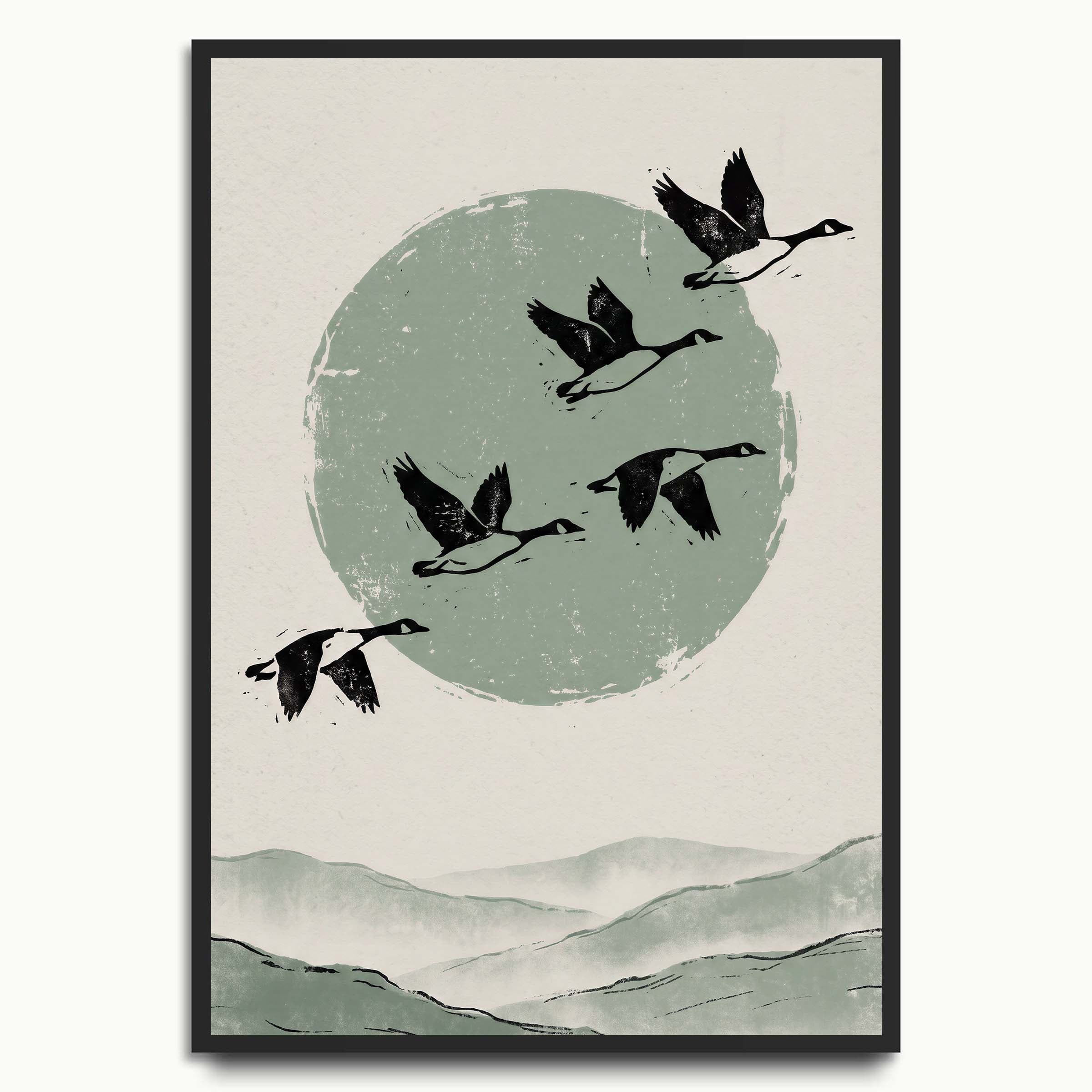 Geese Across the Moon animal art prints