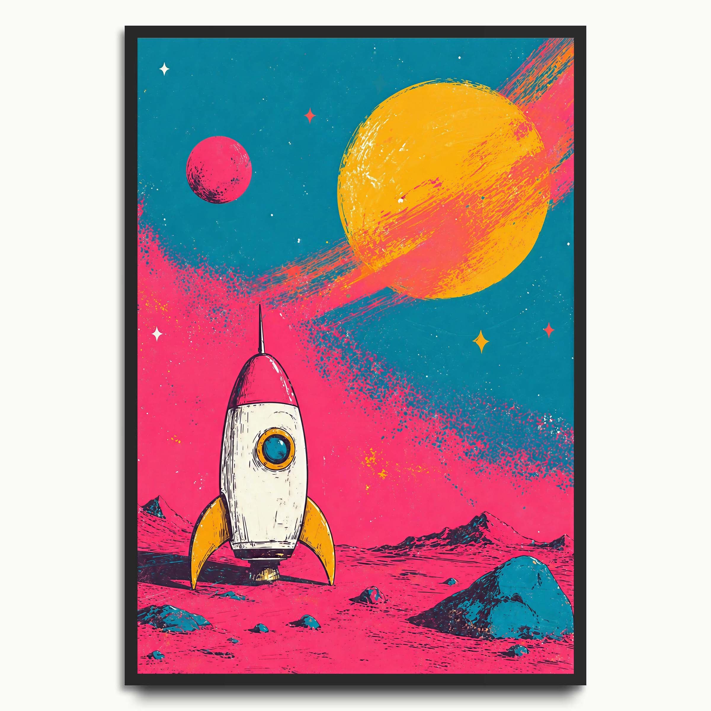 Rocket to the Moon space & celestial prints
