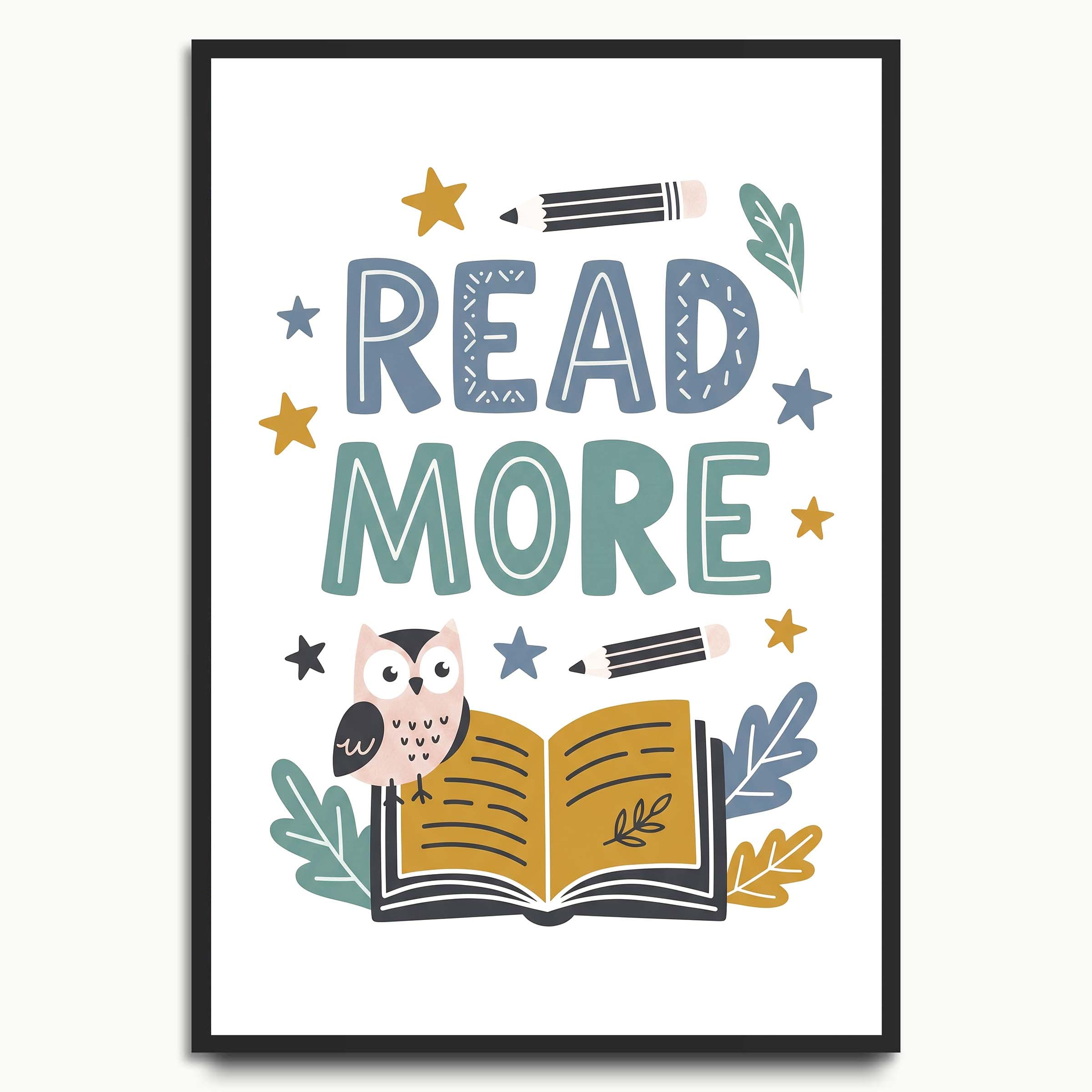 Read More Owl typography prints