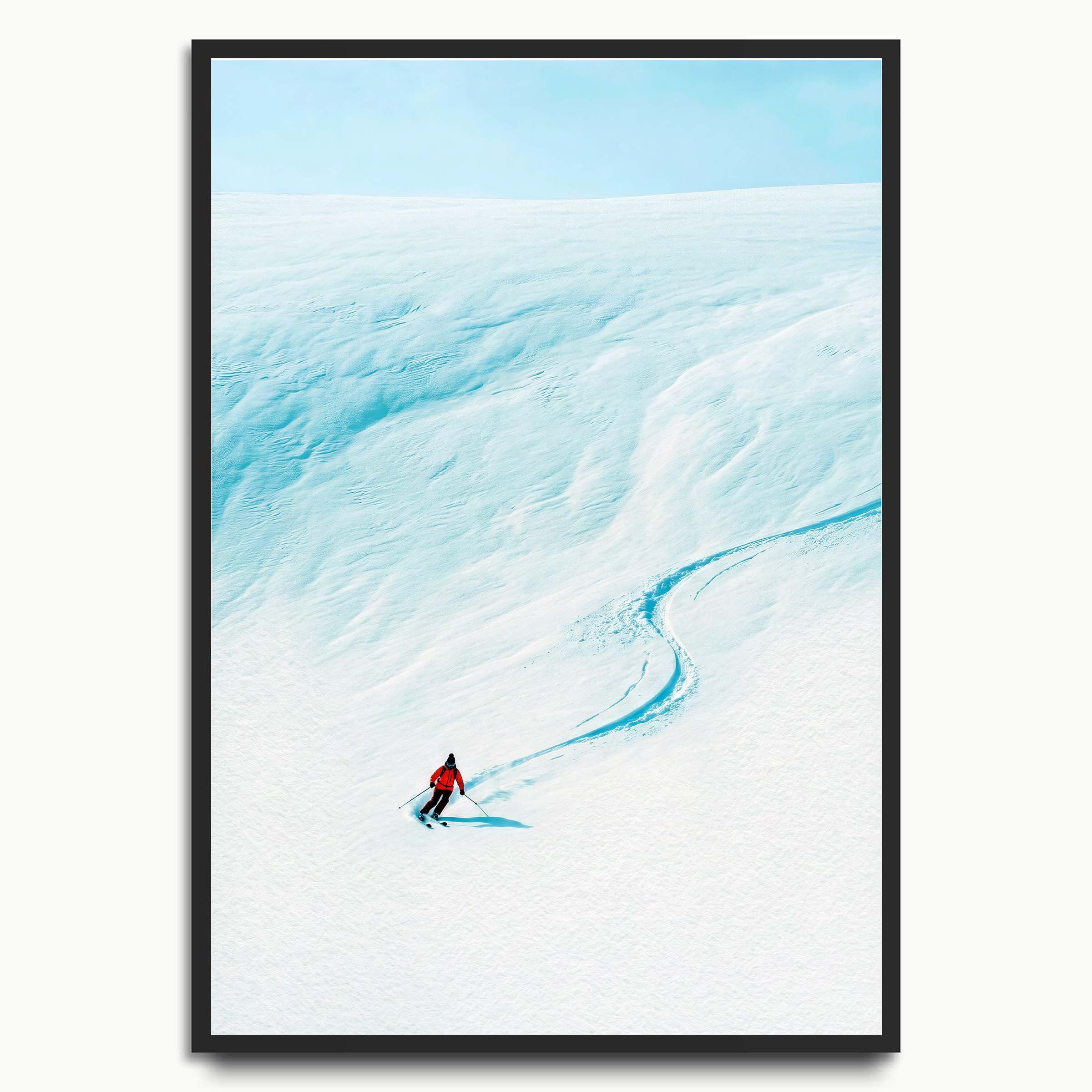 Ice Field Skier landscape art prints