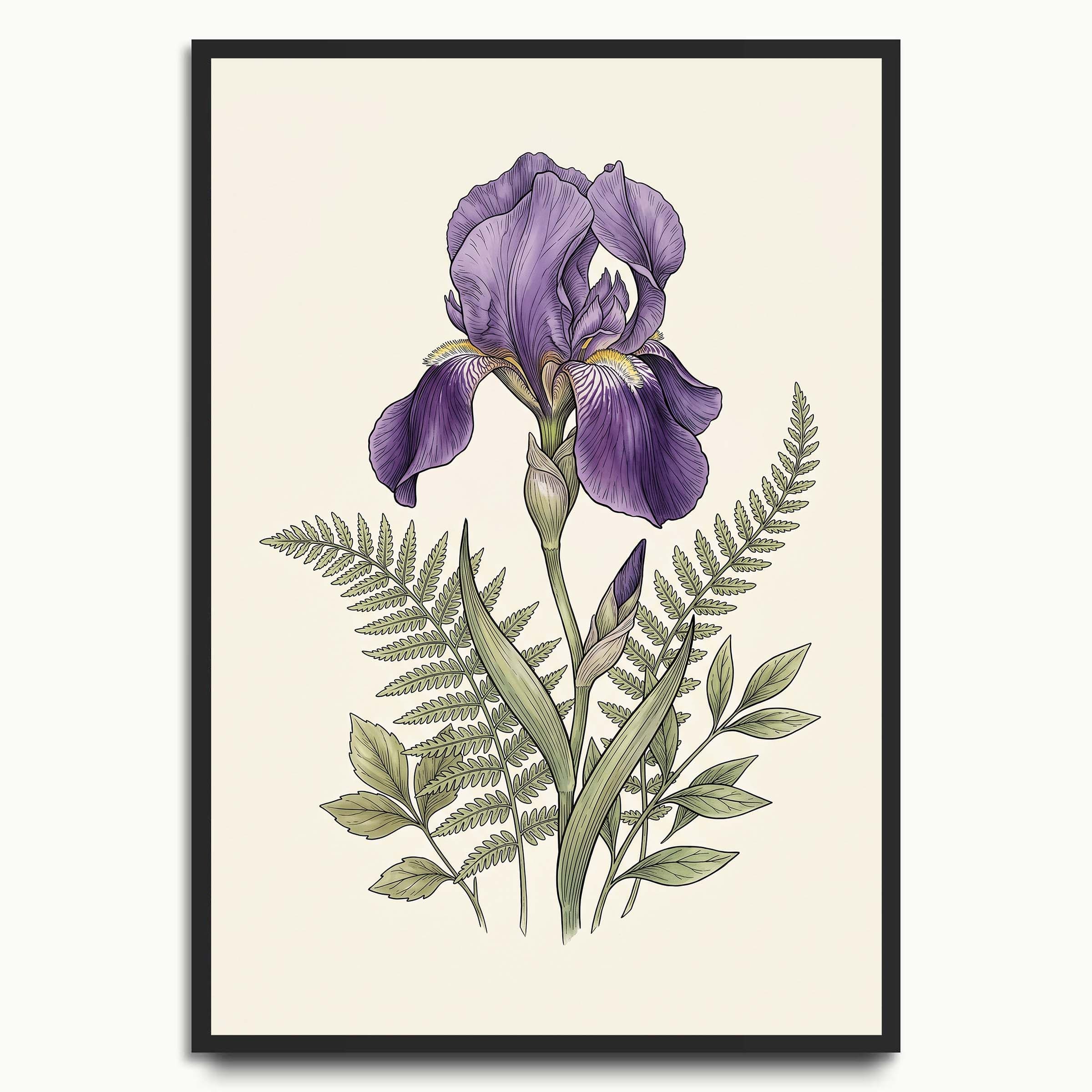 Purple Iris botanical & flower prints