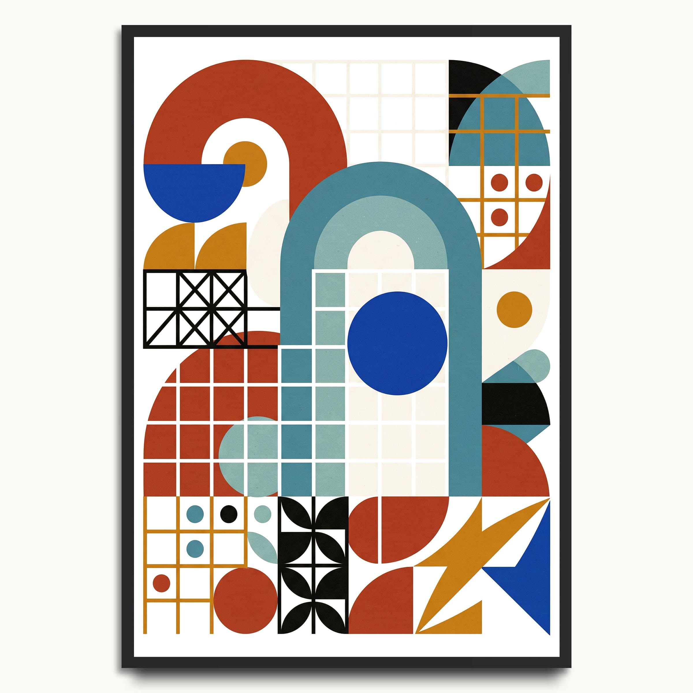 Geometric City Rhythm landscape art prints