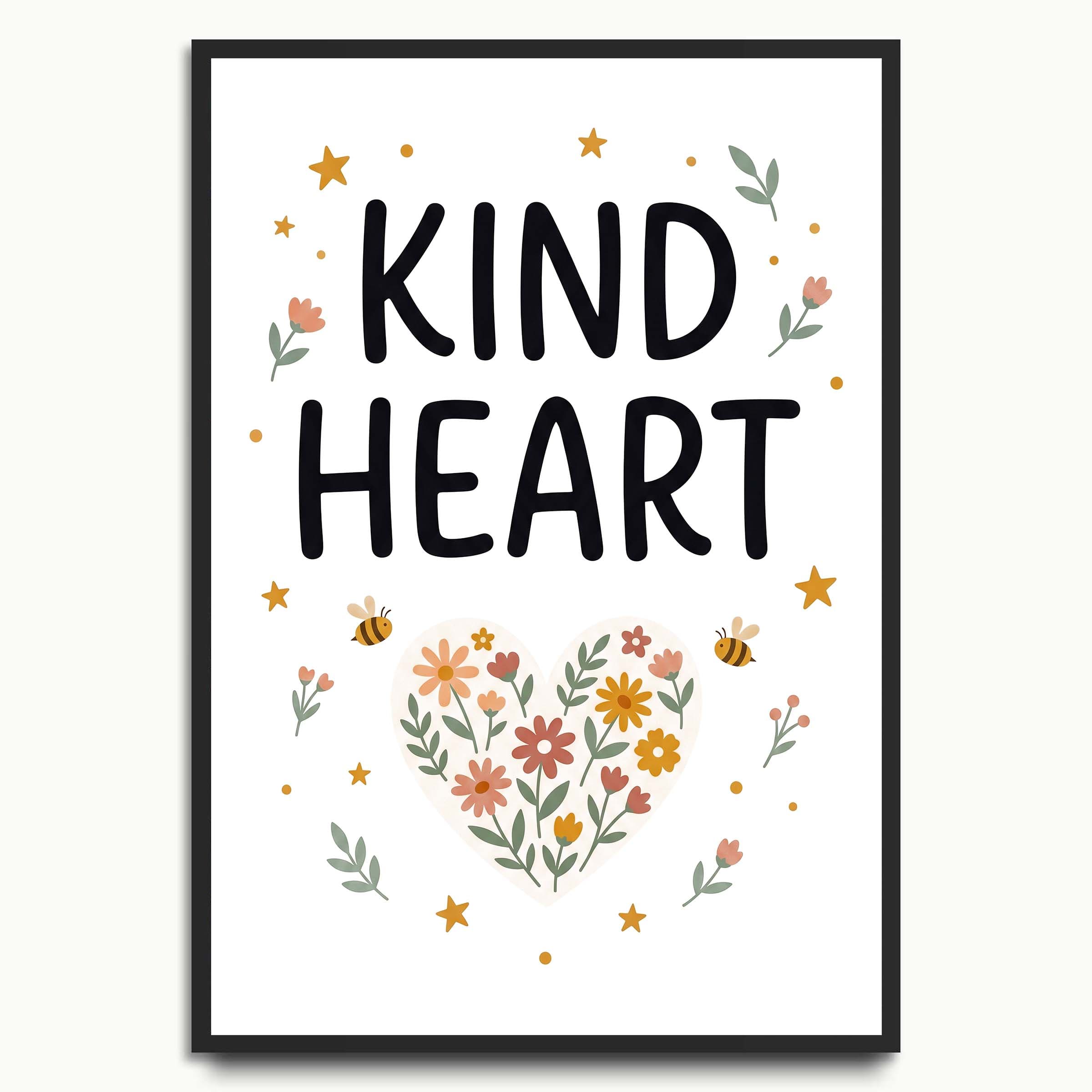 Kind Heart Flowers typography prints