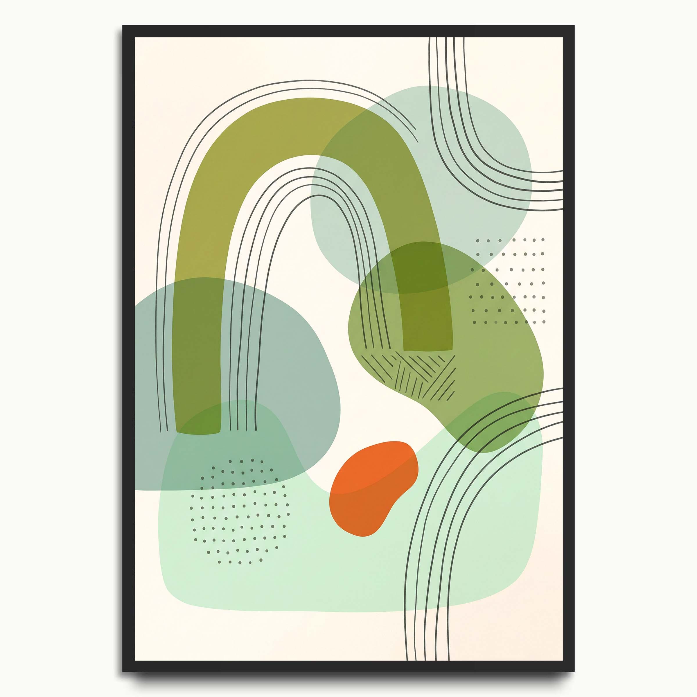 Sage Abstract Loops landscape art prints
