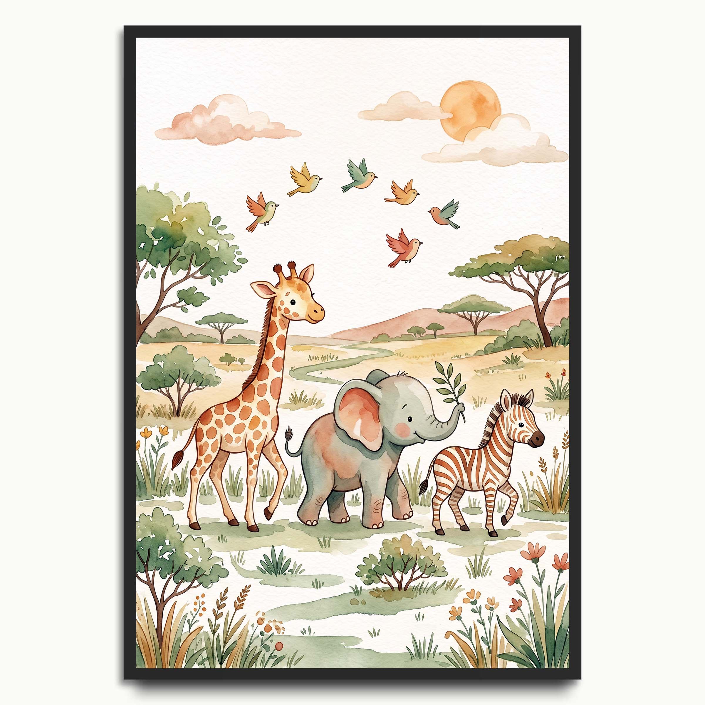 Safari Friends animal art prints